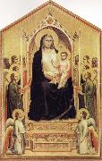 GIOTTO di Bondone Enthroned Madonna with Saints painting